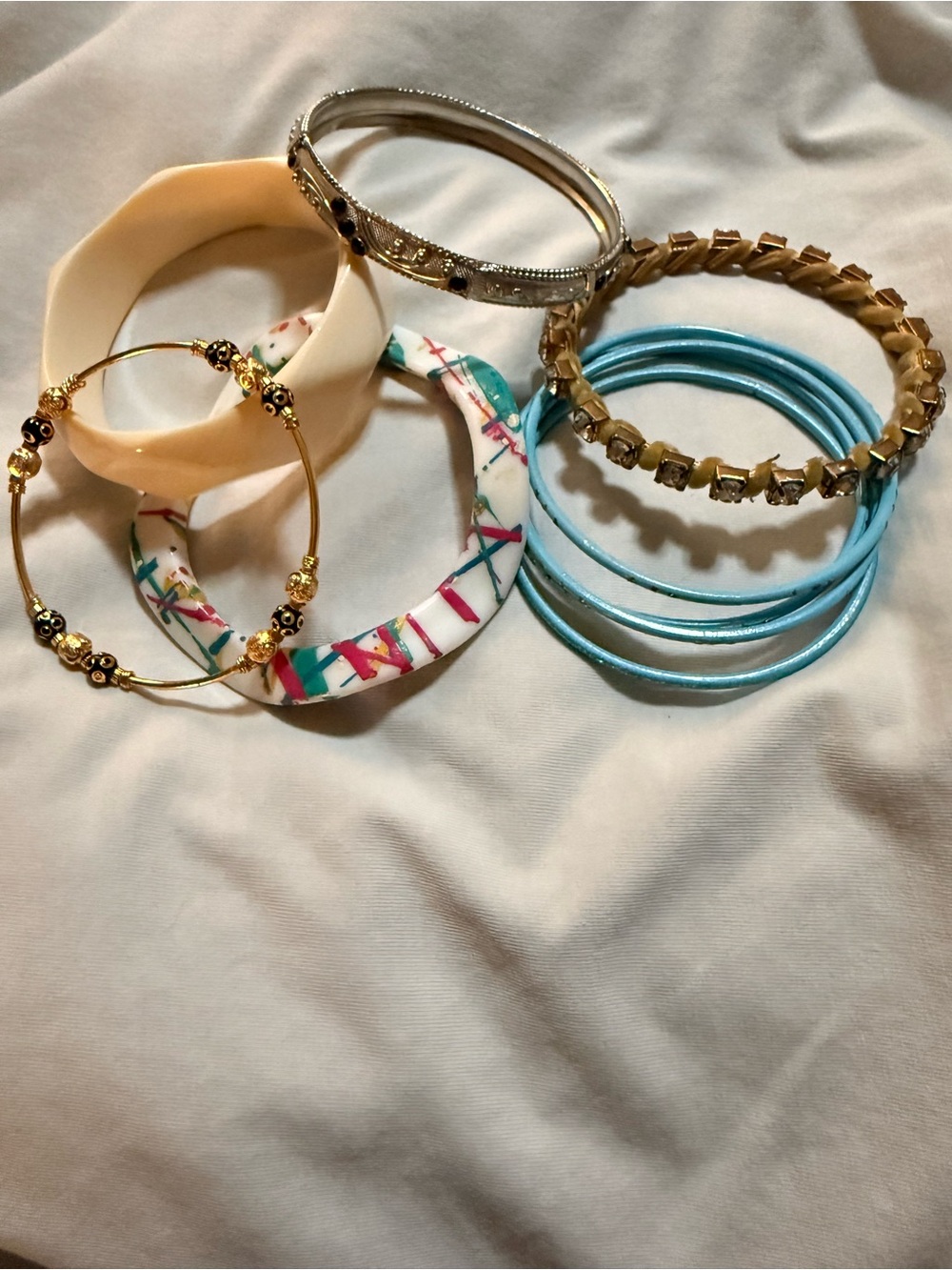 Women's Vintage Fashion Mixed Lot Multicolor Bangles Metal/Plastic
